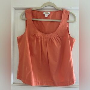Talbots Classic Coral Sleeveless Pleated Scoop-Neck Shell Size 12.